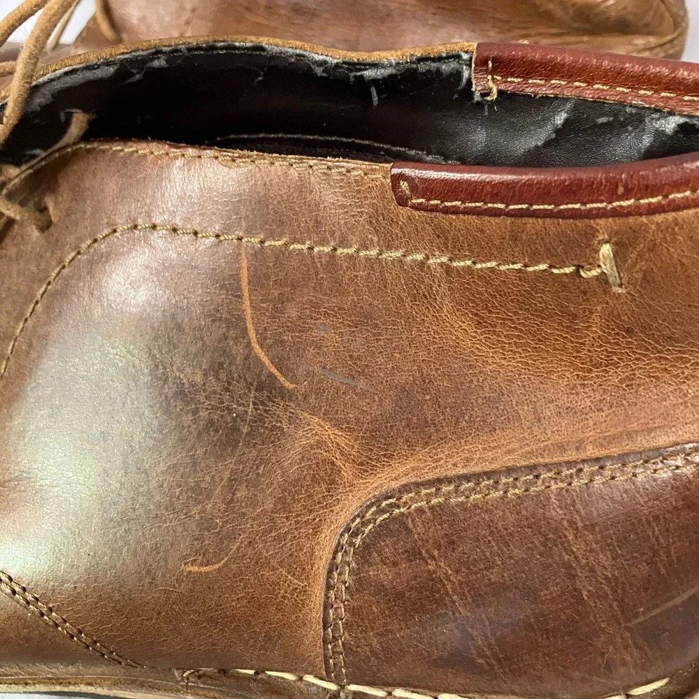 Steve Madden Harren Boots Mens Size 11.5 Cognac Leather‎ Chukka 247